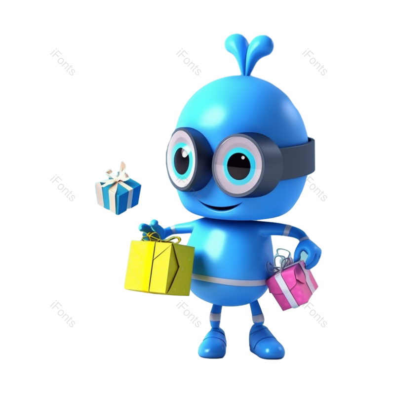 插画图片,机器人元素,可爱风PNG,可爱的免抠素材